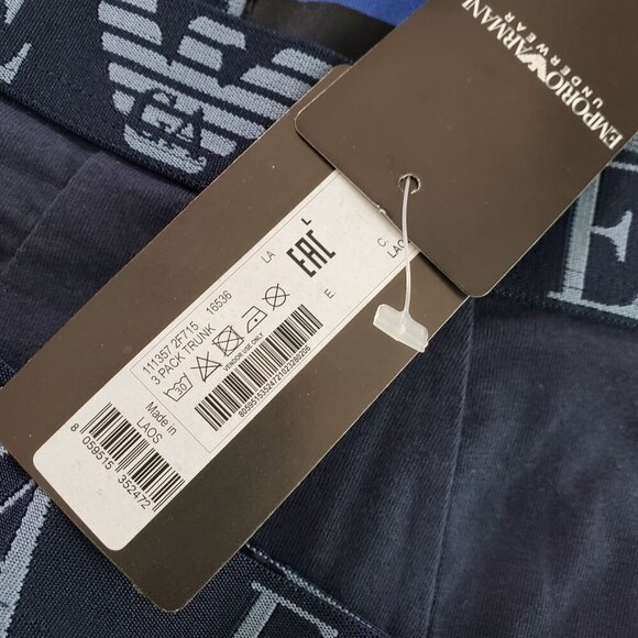 Emporio Armani Men's Multicolor Boxer Brief Trunk Bold Monogram Pack Of 3 (CJ-1) - Picture 8 of 9